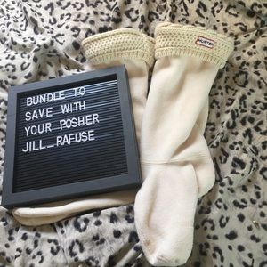 Hunter tall boot cable knit socks